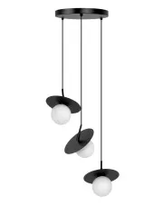 Biało-czarna lampa wisząca trzypunktowa okrąg - J042-Sheldo w sklepie Edinos.pl