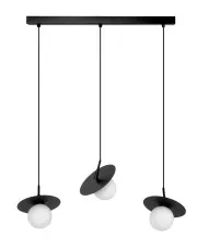 Biało-czarna szeroka lampa wisząca - J041-Sheldo w sklepie Edinos.pl