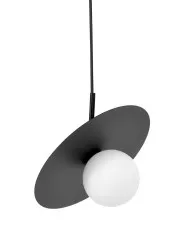 Biało-czarna duża lampa z okrągłym kloszem - J038-Sheldo w sklepie Edinos.pl