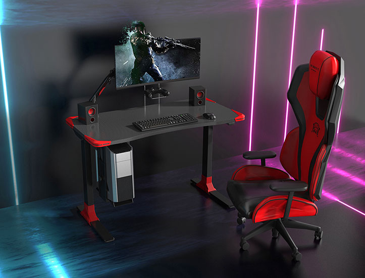 Wiuzalizacja biurka gamingowego Livia