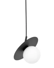 Biało-czarna lampa z okrągłym kloszem - J037-Sheldo w sklepie Edinos.pl