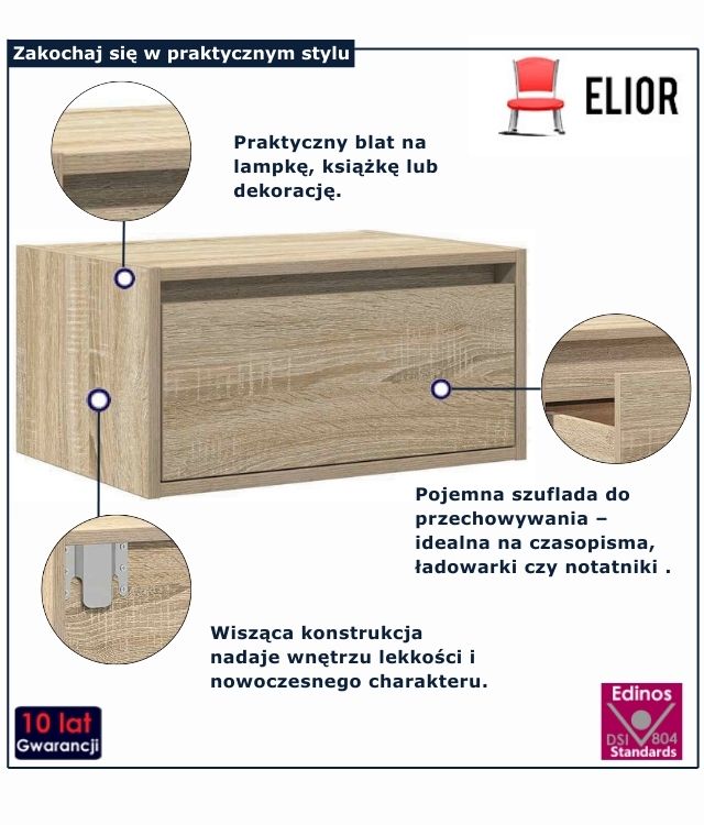 Szafka nocna do sypialni Nikor