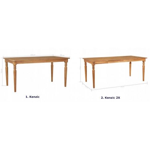 Szczegółowe zdjęcie nr 4 produktu Stół z drewna akacjowego Kenzic – brązowy