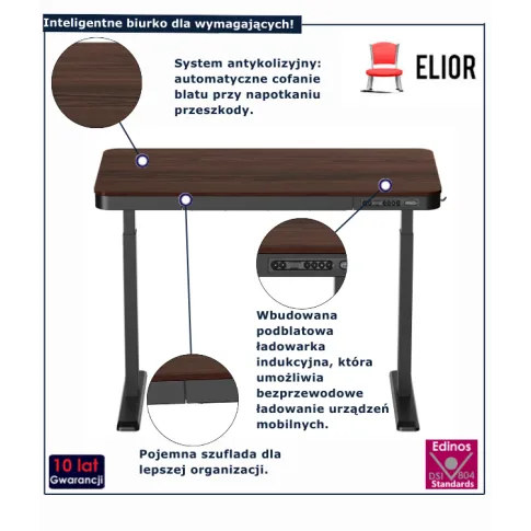 Ciemno brązowe biurko Ranman
