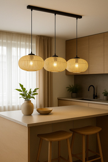 Beżowa lampa wisząca R448-Lirena