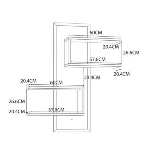 wymiary pólki ściennej portada 3X