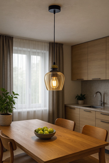 Wisząca lampa beżowa L774-Moreli