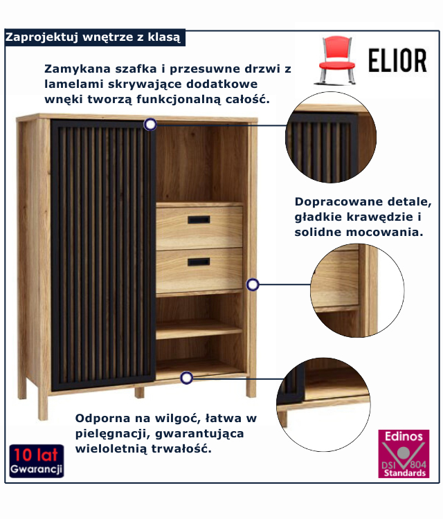 Nowoczesna komoda na nozkach Dimon 4X