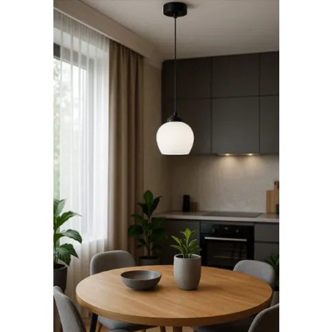 Biała wisząca lampa aranżacja J049-Sotuna