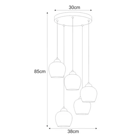 Wymiary lampy wiszącej J051-Sotuna