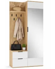 Nowoczesna garderoba dąb złoty + biały - Ersella w sklepie Edinos.pl