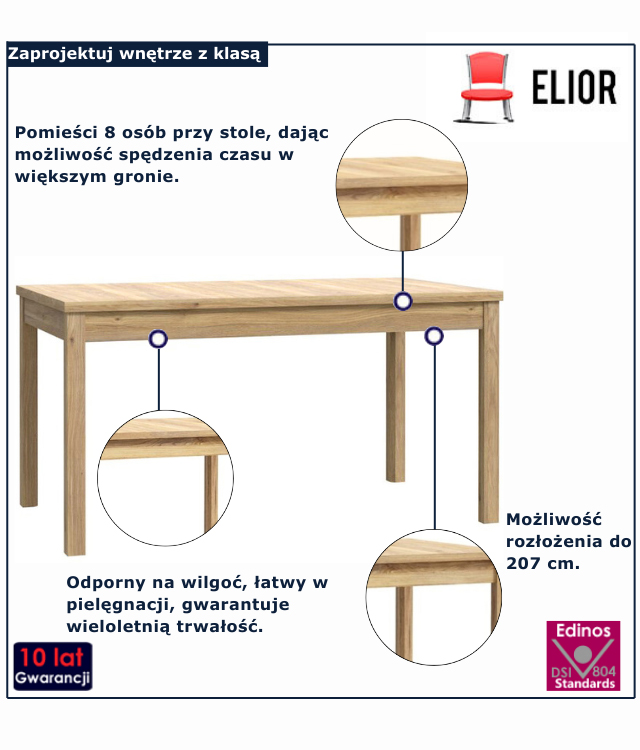 Nowoczesny stół drewniana Dimon 11X