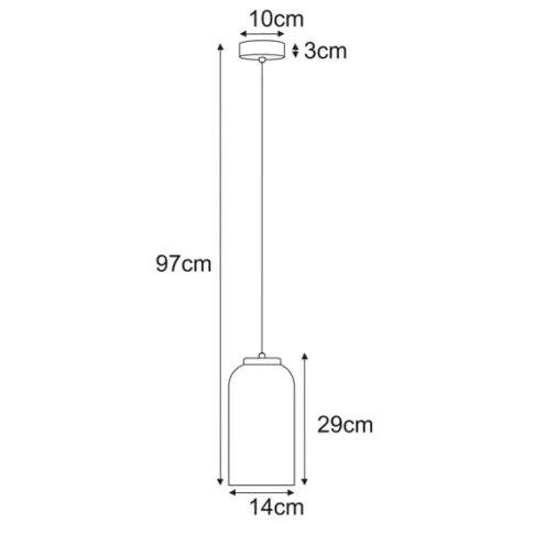 Wymiary lampy wiszącej J054-Kanuka
