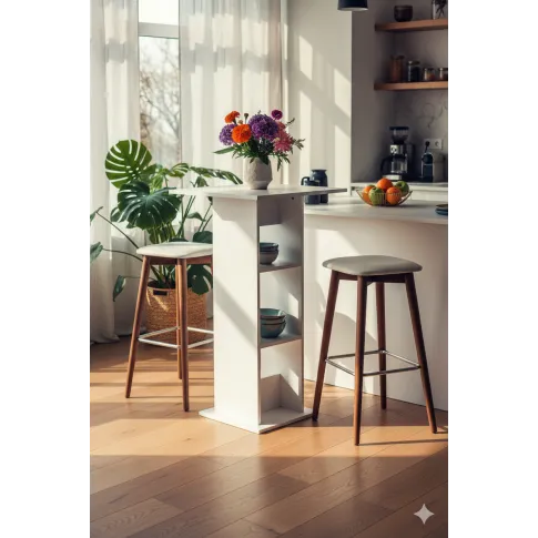 Nowoczesny, biały stolik barowy – Sawnos