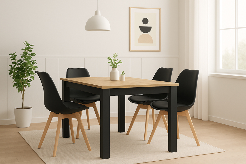 wizualizacja stołu z krzesłami do jadalni Kris 3X