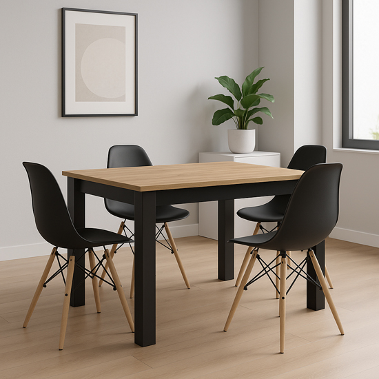 wizualizacja stołu z krzesłami do jadalni Kris 4X