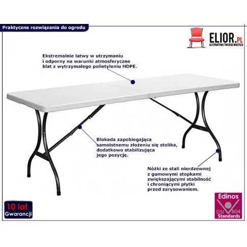 Zdjęcie stół ogrodowy składany Noaria 5X - 240 cm | Edinos.pl