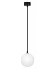 Biała lampa wisząca ze szklanym kloszem - J061-Asejo w sklepie Edinos.pl