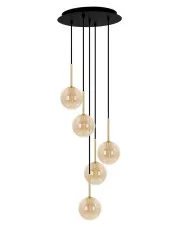 Beżowa lampa z wiszącymi kulami - J062-Asejo w sklepie Edinos.pl