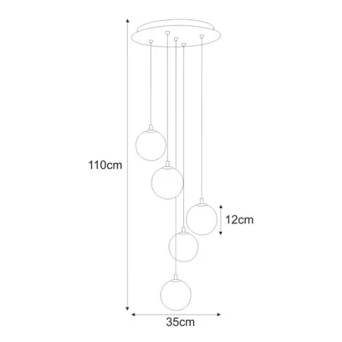 Wymiary lampy wiszącej J062-Asejo