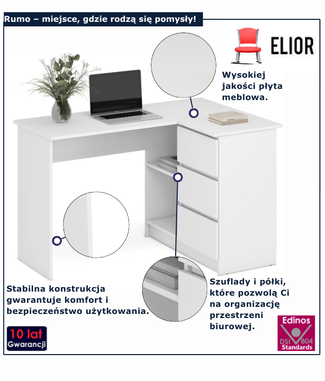 Biurko do pracy i nauki Lidan