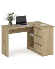 Nowoczesne biurko narożne dąb artisan - Rumo w sklepie Edinos.pl