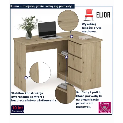 Biurko dąb artisan Rumo