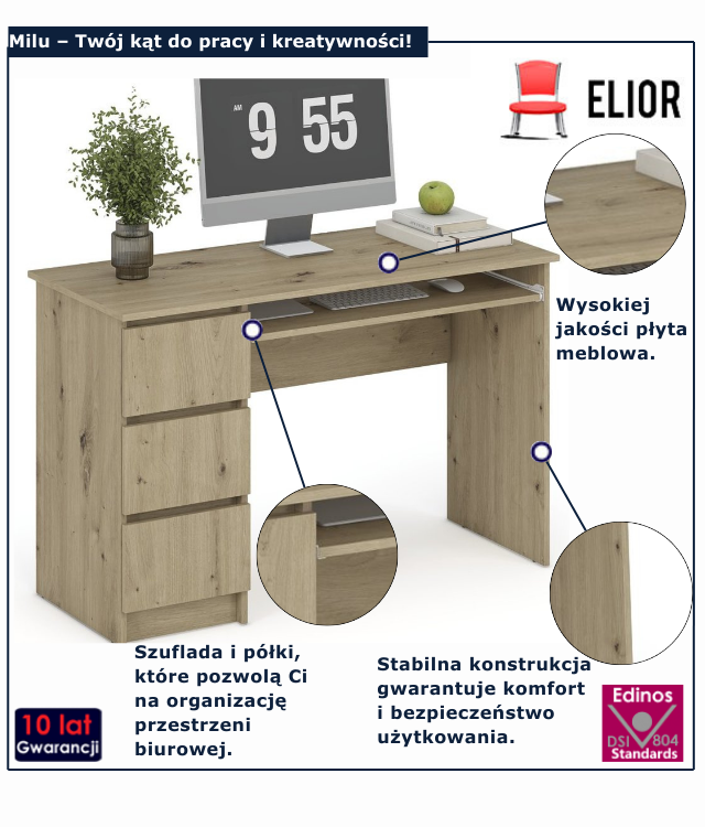 Biurko do pracy i nauki Elzi