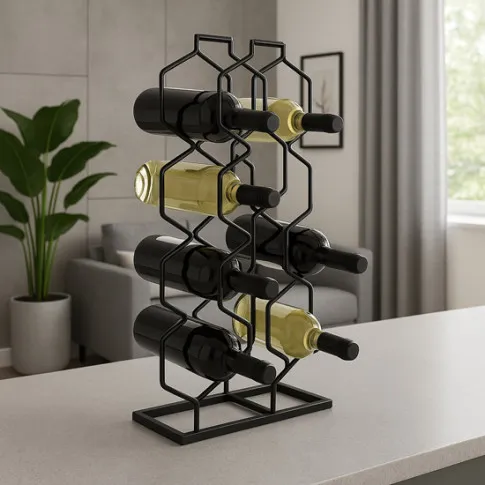 Wizuacja czarnego stojaka na wino Enowera