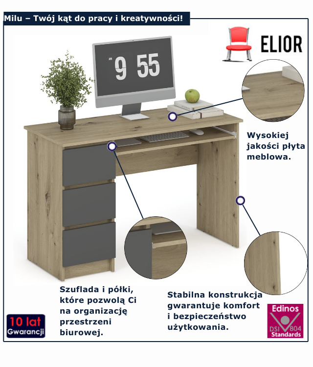 Biurko do pracy i nauki Elzi