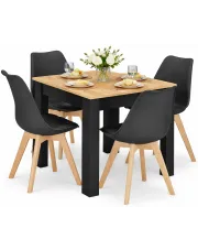 Kwadratowy stół z 4 krzesłami - Campino 3X w sklepie Edinos.pl