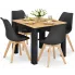 Kwadratowy stół skandynawski z krzeslami Campino 3X artisan czarny