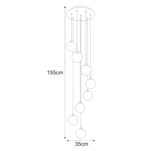 Wymiary lampy wiszącej J063-Asejo