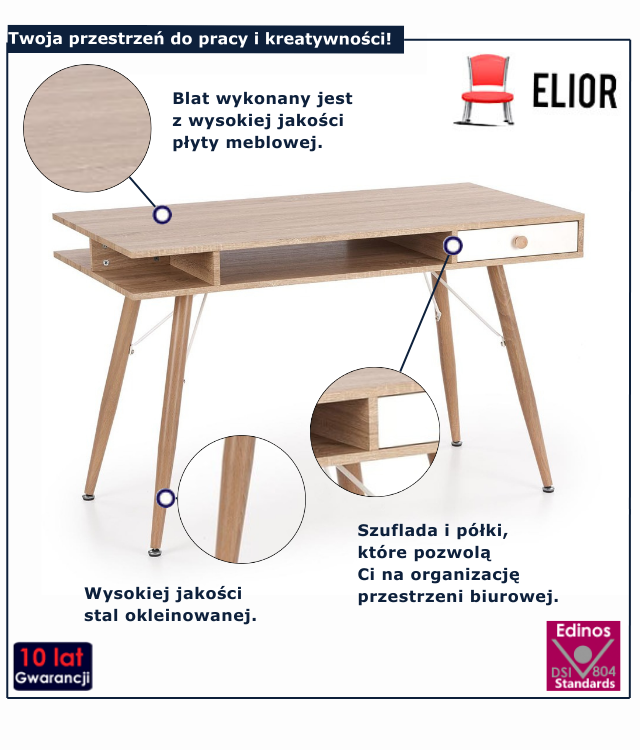 Biurko do pracy i nauki Rokis