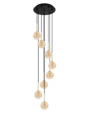 Beżowa lampa wisząca ze szklanymi kloszami - J063-Asejo w sklepie Edinos.pl