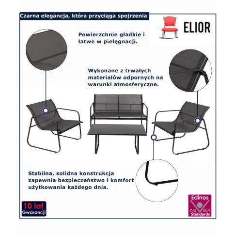 infografika zestawu mebli do ogrodu Idelon