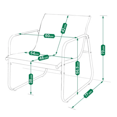 wymiary krzesla do ogrodu Idelon