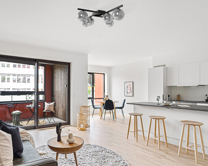 Lampa sufitowa z szarymi kloszami J067-Sarda