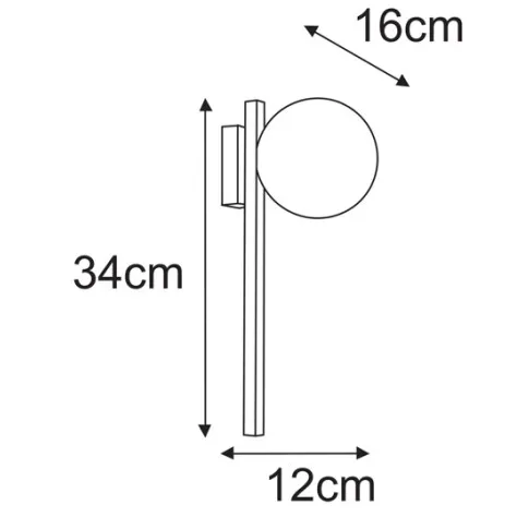 Wymiary kinkietu J068-Gaber