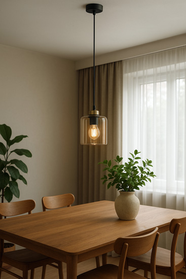 Wisząca lampa beżowa J070-Kallis