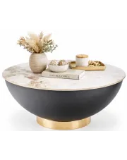 Biały marmurowy stolik kawowy - Erissa 3X w sklepie Edinos.pl