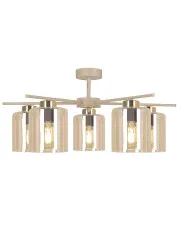 Beżowa sufitowa lampa z beżowym stelażem - J073-Sisilo w sklepie Edinos.pl