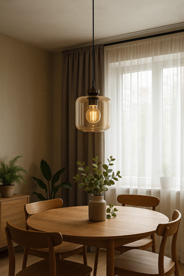 Wisząca lampa beżowa J074-Irda