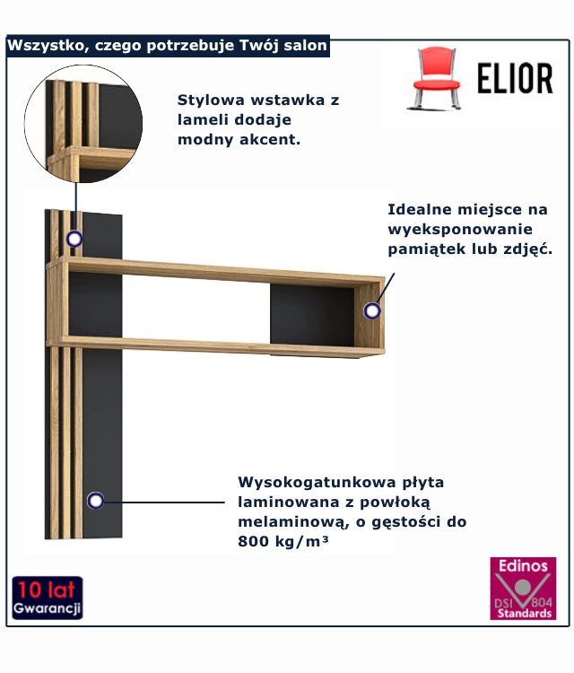 Nowoczesna półka Lamisso 4x