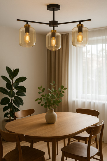 Beżowa lampa sufitowa J075-Irda