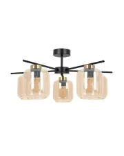 Beżowa lampa sufitowa z pięcioma szklanymi kloszami - J076-Bira w sklepie Edinos.pl