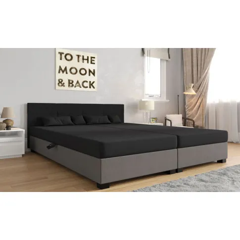 Sypialnia z łóżkiem tapicerowanym Esceni 3X ciemny szary + jasny szary