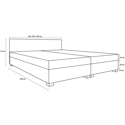 Wymiary podwójnego łóżka tapicerowanego z zagłówkiem Esceni 3X