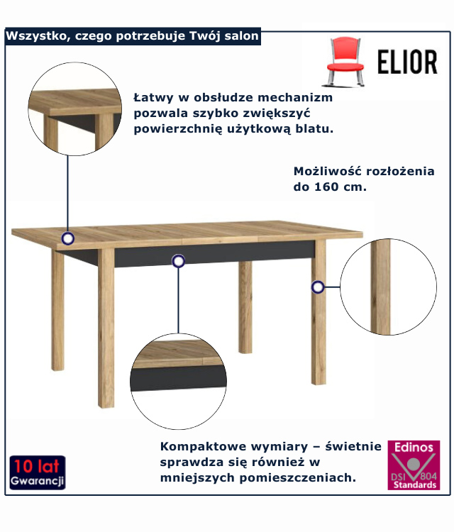 Nowoczesny stół Lamisso 6x