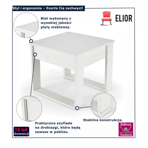 Stolik nowoczesny biały do salonu Exorta